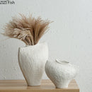 Axyaa Ceramic Vase Minimalist Flower Pot White Desk Decor Aesthetic Room Floral Arrangement
