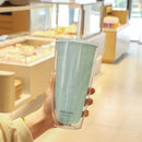 Axyaa Double-Layer Straw Cup, 750ml: Reusable, Large Capacity for Coffee, Juice, Milk