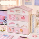 Axyaa Cute House Storage Box: Multi-functional Cosmetic Organizer & Desk Office Stationery Rack