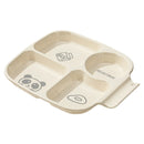 Axyaa 4-Grid Square Plastic Dinner Plate for Kids & Students, Reusable & Dishwasher Safe