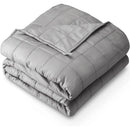 Axyaa Cotton Weighted Blanket 80x87 25lbs Light Grey - All-Natural with Glass Beads