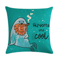 Axyaa Sea Lion Linen Pillowcase for Sofa Bedroom Children's Room Decor 45cm*45cm