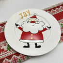 Axyaa Cartoon Relief Christmas Plate - 8-inch Circular Ceramic Shallow Tableware