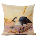Axyaa Elegant Floral Bird Pattern Linen Cushion Cover 45x45cm for Living Room Sofa