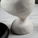 Axyaa Geometric Ceramic Vase: White Abstract Room Decoration Accessory