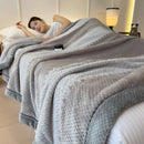 Axyaa Sherpa Chenille Knit Blanket - Soft Handmade Throw for Bed, Sofa, Couch