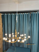 Axyaa Vintage Resin Chandelier with Glass Bubble LED Lighting