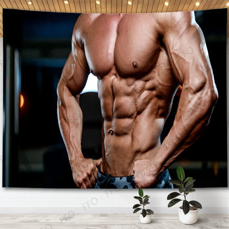 Mysterious Black Illusion Tapestry Wall Hanging for Home Gym Decor - Axyaa