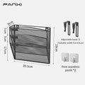 Axyaa 5 Tier Mesh Wall File Organizer with Bottom Tray - Vertical Hanging Folder Holder