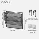 Axyaa 5 Tier Mesh Wall File Organizer with Bottom Tray - Vertical Hanging Folder Holder