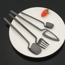Axyaa 24Pcs Stainless Steel Flatware Set: Matte Knife Fork Spoon Teaspoon for Dining & Kitchen