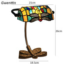 Axyaa Dragonfly Tiffany Glass Table Lamp - Baroque Style Bedroom Lighting