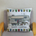 Happy Campers Owl Motorhome Print Pillow Case by Axyaa