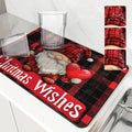 Axyaa Christmas Dwarf Kitchen Draining Mat: Absorbent, Anti-slip, Quick-Dry Drain Pad