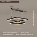Axyaa Black Aluminum Square Pendant Light - Modern LED Hanging Lamp for Home Loft