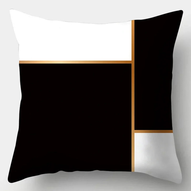 Axyaa Black White Modern Cushion Cover 45x45cm Polyester Decorative Pillow Case