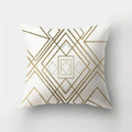 Axyaa Golden Letter Geometric Pillow Case - Elegant Home Decor Choice