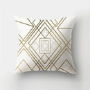 Axyaa Golden Letter Geometric Pillow Case - Elegant Home Decor Choice