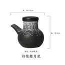 Axyaa Ceramic Oil Jar with Lid for Kitchen, Small Oil Bottle for Soy Sauce & Vinegar