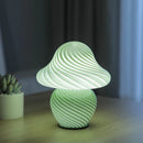 Axya Striped Glass Mushroom Table Lamp - Creative Office & Room Decor