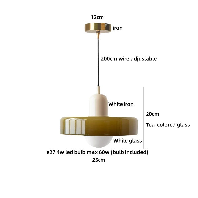 Axyaa White Ceramic Brass LED Pendant Light Modern Nordic Hanging Lamp