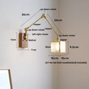 Axyaa Cube Glass LED Wall Sconce, Walnut Wood, Pull Chain Switch, 2 Arms