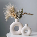 Axyaa Nordic Art Ceramic Vase Creative Hydroponic Dried Flower Plug White Ornament