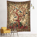 Axyaa Birds Tree of Life Tapestry Wall Hanging - Bohemian Witchcraft Hippie Home Decor