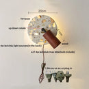 Axyaa Stone Terrazzo LED Wall Lights with Pull Chain Switch - Set of 2