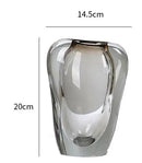 Axyaa Transparent Glass Vase: Thickened Hydroponic Artistic Flower Vessel Home Décor Craft