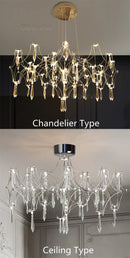Axyaa Teardrop LED Crystal Chandelier for Luxurious Spaces
