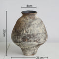 Axyaa Retro Ceramic Vase: Wabi Sabi Style Plant Pot for Aesthetic Room Decor