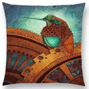 Axyaa Three Eyes Raven Steampunk Hummingbird Sofa Pillow Case Owl Cushion Cover