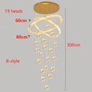 Axyaa Crystal Chandelier for Modern Home Stair, Living Room, Dining Room Lighting