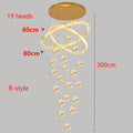 Axyaa Crystal Chandelier for Modern Home Stair Living Dining Room Lighting