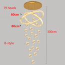 Axyaa Crystal Chandelier for Modern Home Stair Living Dining Room Lighting