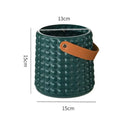 Axyaa Leather Handle Flower Vase Modern Nordic Style Plastic Pot