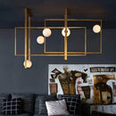 Axyaa Mondrian Glass Rectangular Chandelier for Villa Living Room Hotel Shop