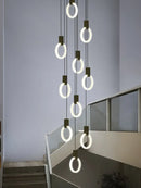Axyaa Modern Villa Gold\Black Acrylic Ring Chandelier