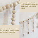 Wooden Bead Garland Photo Display Wall Decor by Axyaa