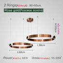 Axyaa Modern LED Chandeliers Metal Rings Pendant Lights for Home Decor