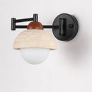 Axyaa Nordic Swing Arm Wall Lamp Yellow Travertine LED Interior Lighting