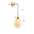 Axyaa Nordic LED Wall Light Copper Ceramic Adjustable Bedroom Living Room Lamp