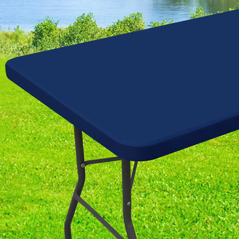 Axyaa Stretch Washable Patio Table Cover Waterproof Outdoor Tablecloth