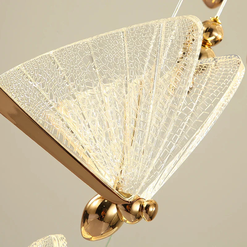 Axyaa Butterfly Chandelier: Modern LED Lighting for Living Room, Staircase, Bedroom