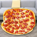 Axyaa Cozy Ham Pizza Print Round Blanket - Soft & Funny Flannel Throw