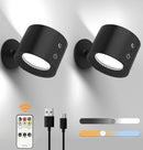 Axyaa Double Head Wall Lamp Touch Control USB Rechargeable Night Light