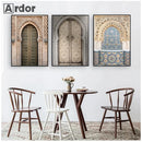Morocco Door Arabic Art Canvas Poster by Axyaa for Home Decor