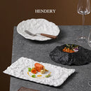 Axyaa Volcanic Ceramic Flat Plate Set - Nordic Style Tableware for Home & Restaurant