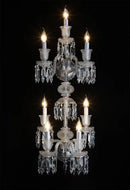 Axyaa Gold/Silver Crystal Wall Lamp, Traditional French Candle Design, LED Lights for Bedside & Aisle